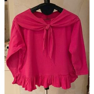 Girls Ruffle Shirt with Tie at Neck - Size 8/10